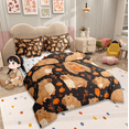 thumbnail image 2 of Manfei Cute Capybara 7-Piece Twin Bedding Sets For Capybara Lovers,Brown Kawaii Aninal Bedding Comforter Set,Cartoon Fruit Sheet Sets For Kids Boys Girls Bedroom Reversible, 2 of 7