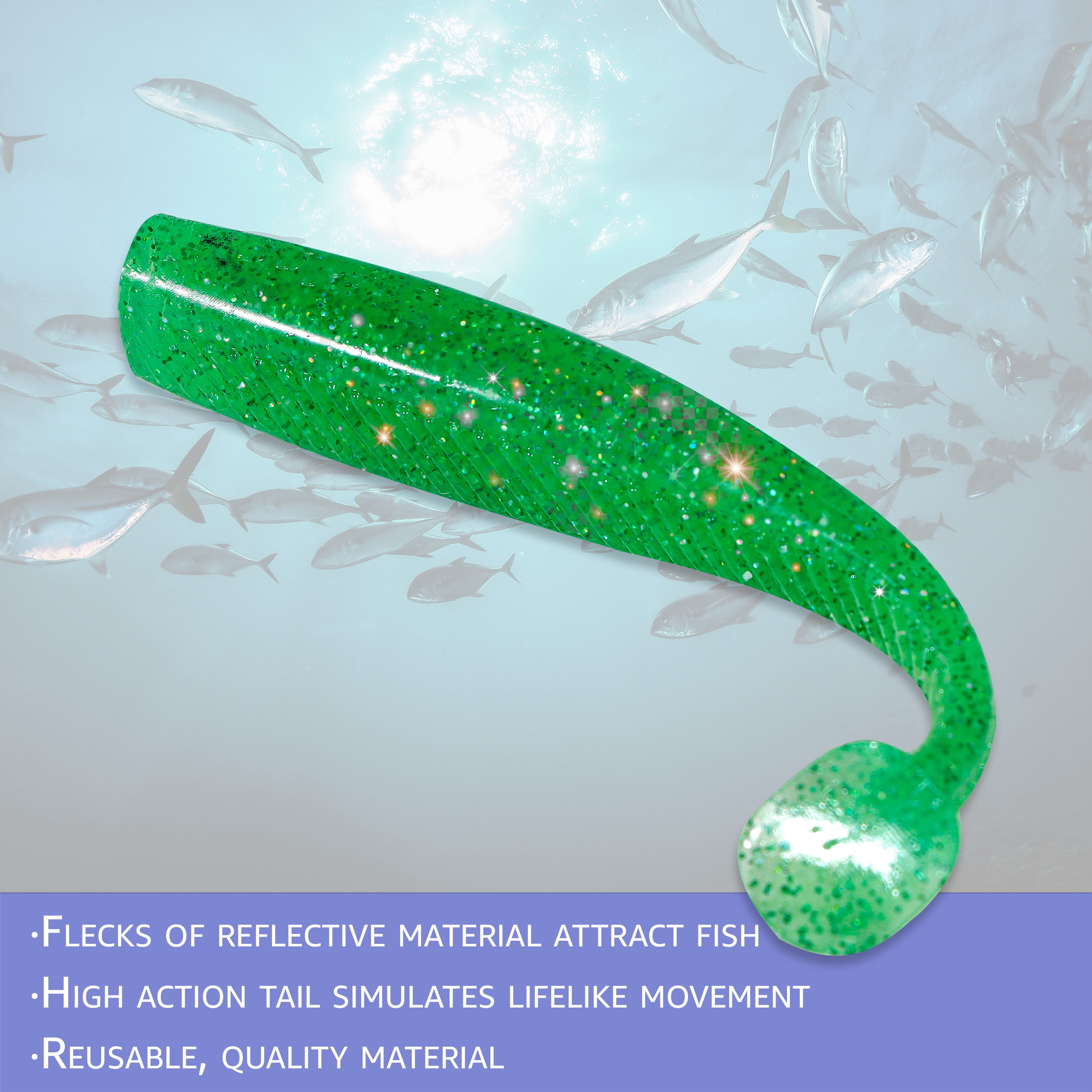 Freshwater Paddle Tail Swim Baits with Worm Scent Pockets - Bass Bait, Bass Lures, Swimbait With Fishing Liquid Bait Attractant
