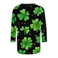 thumbnail image 4 of Xuyuer Womens 3/4 Sleeve St. Patrick's Day T-Shirts Crew Neck Spring Graphic Tee Tops Cute Tunic Tops Basic Tees Blouses Business Work Tee Top Merry and Bright Graphic Tee Tops, 4 of 6