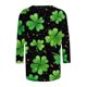 thumbnail image 5 of RKSTN 3/4 Length Sleeve Womens Tops Oversized Crewneck St Patricks Day Lucky Shamrocks Graphic Print T Shirt Womens Casual Plus Size Round Neck Loose Irish Festivities Three Quarter Sleeve Shirt, 5 of 6