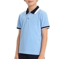 thumbnail image 4 of Rggeeun Toddler Boys T-Shirts Solid Color Short Sleeve Lapel Collar Casual Knit For Kids Youth School Comfortable Versatile Tops,Dark Blue,4-5 Years, 4 of 4