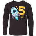 thumbnail image 3 of Inktastic Rocket Space ship Happy Fifth Birthday Long Sleeve Youth T-Shirt, 3 of 5