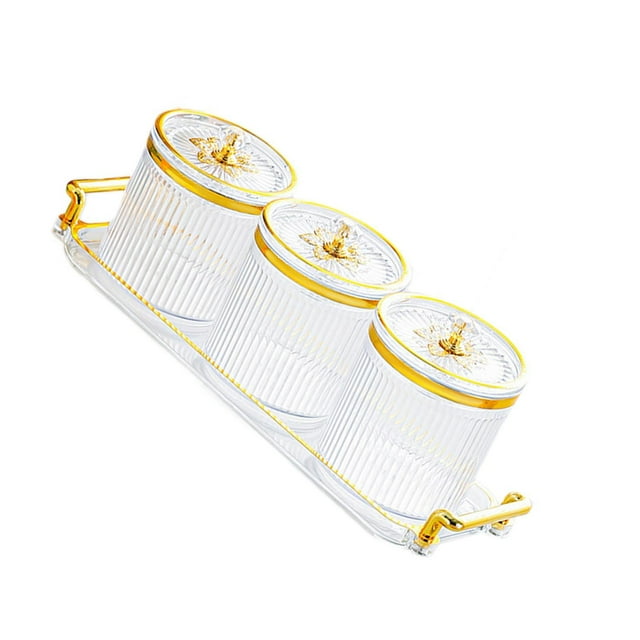 Bandeja multifuncional para frutos secos, contenedor de frutos secos para el hogar, bandeja para frutos secos, plato de servicio dividido de lujo para Claro