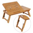 thumbnail image 2 of WALFRONT 1Pc Adjustable Bamboo Rack Shelf Dormitory Bed Lap Desk Portable Book Reading Tray Stand, Bed Table,Bed Lap Desk, 2 of 8