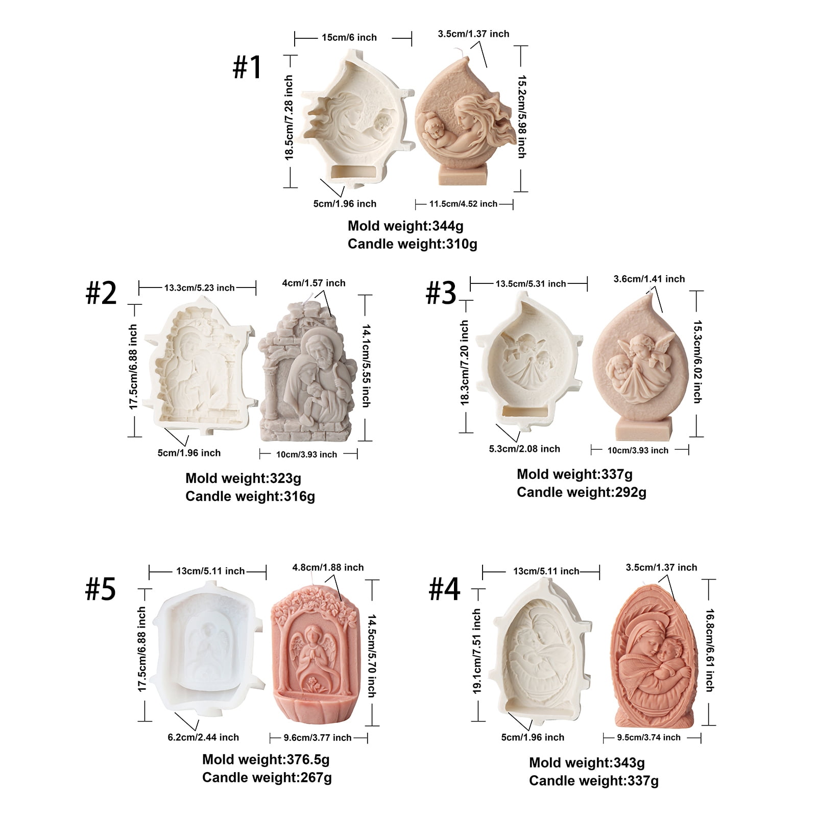 lanema Resin Statues Moulds Silicone Crafting Molds Silicone Sculpture Molds for Craft