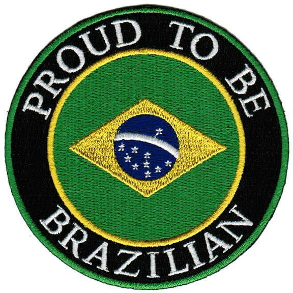 Proud To Be Brazilian Iron-On Embroidered Biker Patch