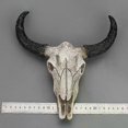 thumbnail image 2 of Vintage 3D Horned Skull Resin Wall Hanging Decor for Home Office Animal-Inspired Craftsmanship Gift Idea, 2 of 5