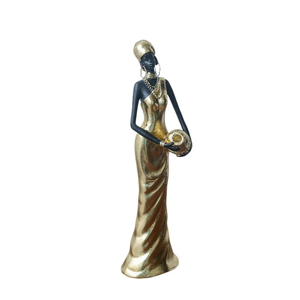Estatua de mujer tribal africana decorativa, figura de mujer multifuncional. Estilo A