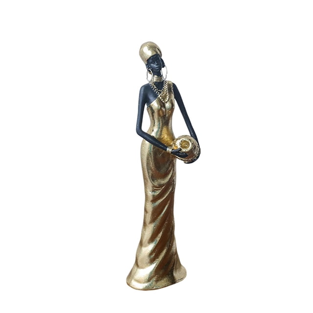 Estatua de mujer tribal africana decorativa, figura de mujer multifuncional. Estilo A