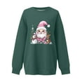 thumbnail image 4 of Women's Christmas Sweatshirts for $10 Thin Fleece Round Neck Loose Long Sleeve Pullover Top Casual, 4 of 5