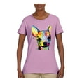 thumbnail image 2 of Wild Bobby Dean Russo Colorful Chihuahua Dog Lover Women Graphic Tee, Light Pink, Medium, 2 of 5