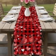 thumbnail image 4 of Valentine's Day Birds Table Runner 36 Inches, Love Branches Red Black Buffalo Plaid Bed Runner Dresser Scarves Tabletop for Indoor Outdoor Parties/Ceremony/Banquet, 13"x 36", 4 of 8