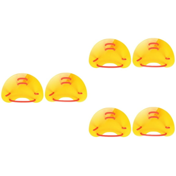 Raindrops 3pcs Swim Webbed Gloves Adult Swim Webbed Gloves Paddling Palm Swimming Training Equipment for Children Diving(Yellow)