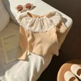thumbnail image 6 of Beautyzll Toddler Baby Girls Long Sleeve Lapel Shirts 2-8T Kids Soft Basic Cotton T-Shirts Top Solid Color Layering Tees, 6 of 6