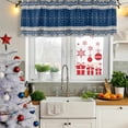 thumbnail image 5 of 2 Pack Navy Blue Boho Valances for Windows Bedroom Living Room Window Treatments, Vintage Ethnic Tribe Abstract Art Rod Pocket Valance Drapes Short Kitchen Curtains Over Sink 42"x18", 5 of 8