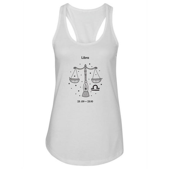 Libra Zodiac Sign Design Tank Women -Image by Shutterstock, Female Medium
