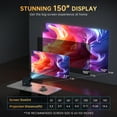 thumbnail image 2 of Projector with 5G WiFi and Bluetooth, Native 1080P Projector, Full HD 18000LM Movie Projector, 150" Display Support 4k Home Theater, Compatible with Phone/Laptop/TV Stick, 2 of 7