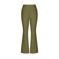 thumbnail image 6 of Diufon Flare Pants for Women Casual Solid Color Legging Pants Elastic High Waist Yoga Pants with Pockets, 6 of 7