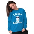 thumbnail image 4 of Llater Losers Nerdy Geeky Cute Llama Sweatshirt for Men or Women Brisco Brands X, 4 of 6
