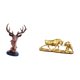 thumbnail image 5 of Figura decorativa de cabeza de ciervo, estatua de animal, adorno de escritorio, escultura de resina grabada, ideal para estanterías, salas de estar y, 5 of 8