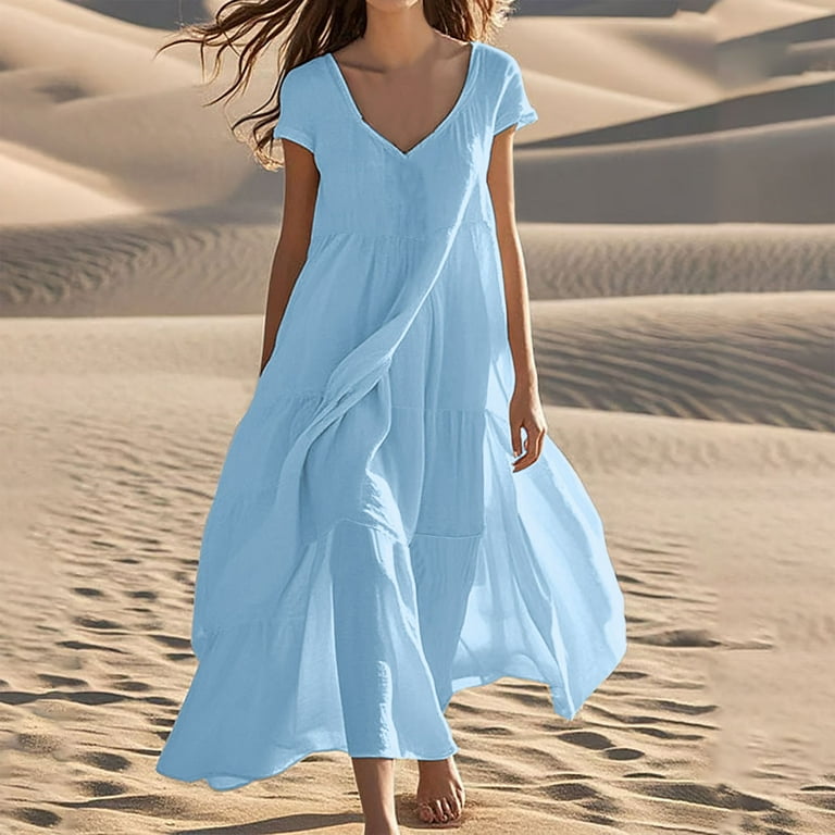 chinese dress ladies Cotton-Lined Floral Summer Dress main image 1