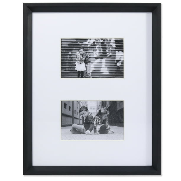 Lawrence Frames 4x6 Wide Border Double Matted Frame Gallery Black