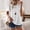 White, variant on Graphic Tees for Women T-Shirts Border Women's Shirts Spring Summer Casual Solid Color Round Neck Short Sleeved Tops White M