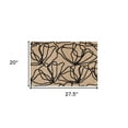 thumbnail image 3 of 2' X 3' Beige and Black Floral Washable Non Skid Area Rug With UV Protection, 3 of 3