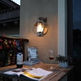 thumbnail image 5 of Industrial Wall Sconces, Waterproof Exterior Outdoor Wall Lamp with Metal Frame Glass Shade for Indoor Outdoor Black, 5 of 7