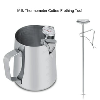 7.87in Milk Thermometer,Casewin Stainless Steel Milk Frother Thermometer  with Clips and Probe for Coffee, Jam and Liquid Frothing