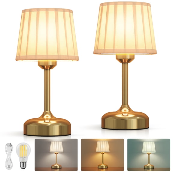 Portables Cordless Table Lamp,Dimmable Desk Lamp with Fabric Shade,5000mAh Rechargeable Battery Powered Lighting, for Dining Room,Bedroom,Bedside,Bar,Night Light,Camping,Balcony