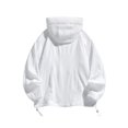 thumbnail image 5 of BADHUB Stripe Texture Sun Protection Hoodie for Men UV Full Zip Outdoor Hiking Fishing Climbing Unisex Couple Athletic Hooded Top S-4XL White, 5 of 9