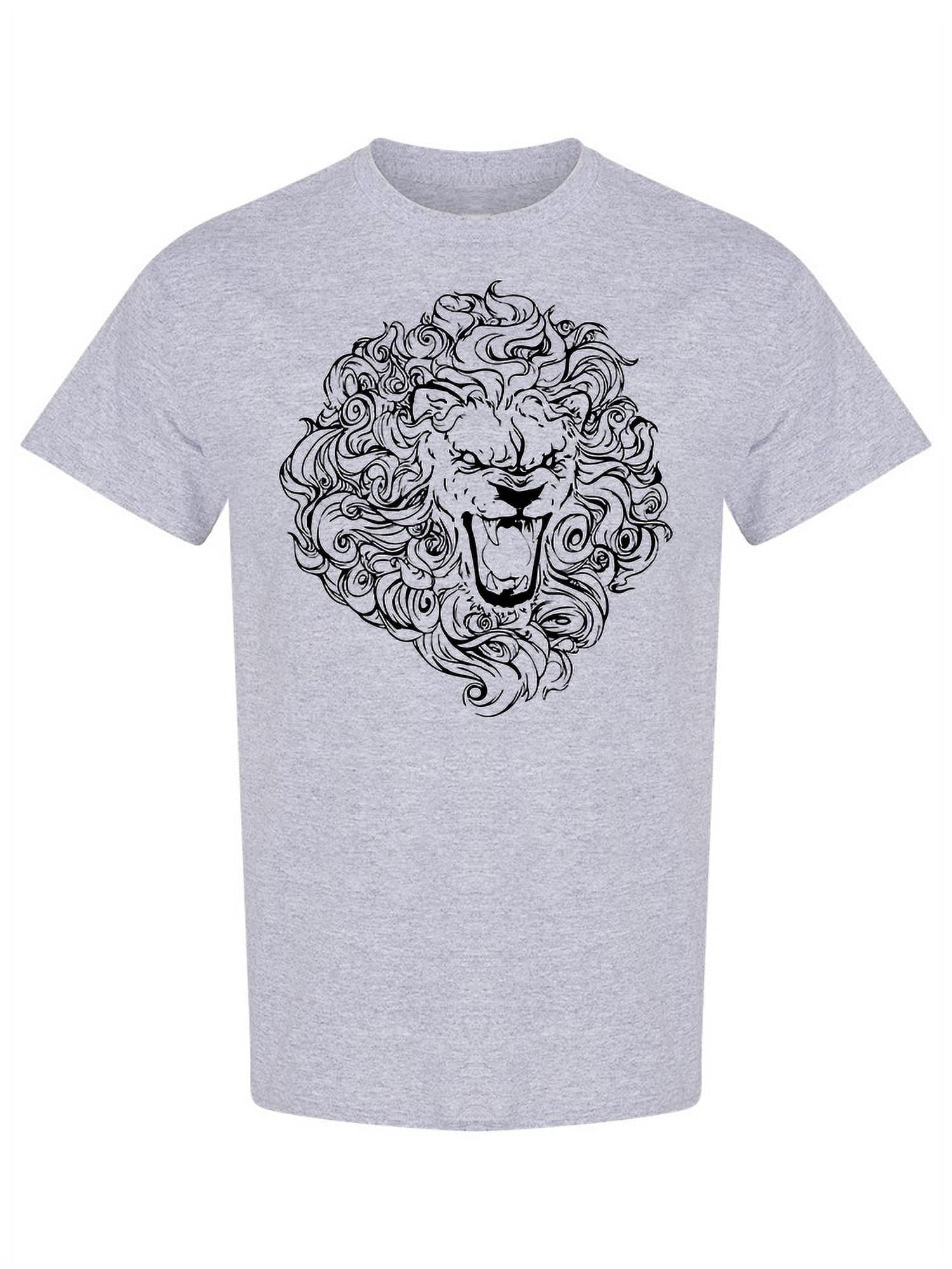 Lion Tattoo Sketch T-Shirt Men -Image by Shutterstock, Male Small -  