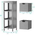 thumbnail image 3 of XgoodX Bathroom Floor Cabinet, Narrow Wooden Storage Tower w/2 Switchable Drawers, Side Storage for Bathroom, Freestanding Small Cabinet for Small Spaces, 12 x 12 35 Inch (Grey), 3 of 11