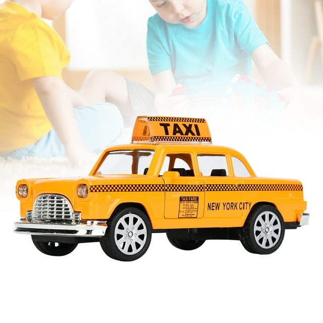 Taxi de Doble Puerta de simulación, vehículos fundidos a presión de aleación 1:32 Escala Cabina Trasera con Sonido y luz(Taxi A) Ecomeon no