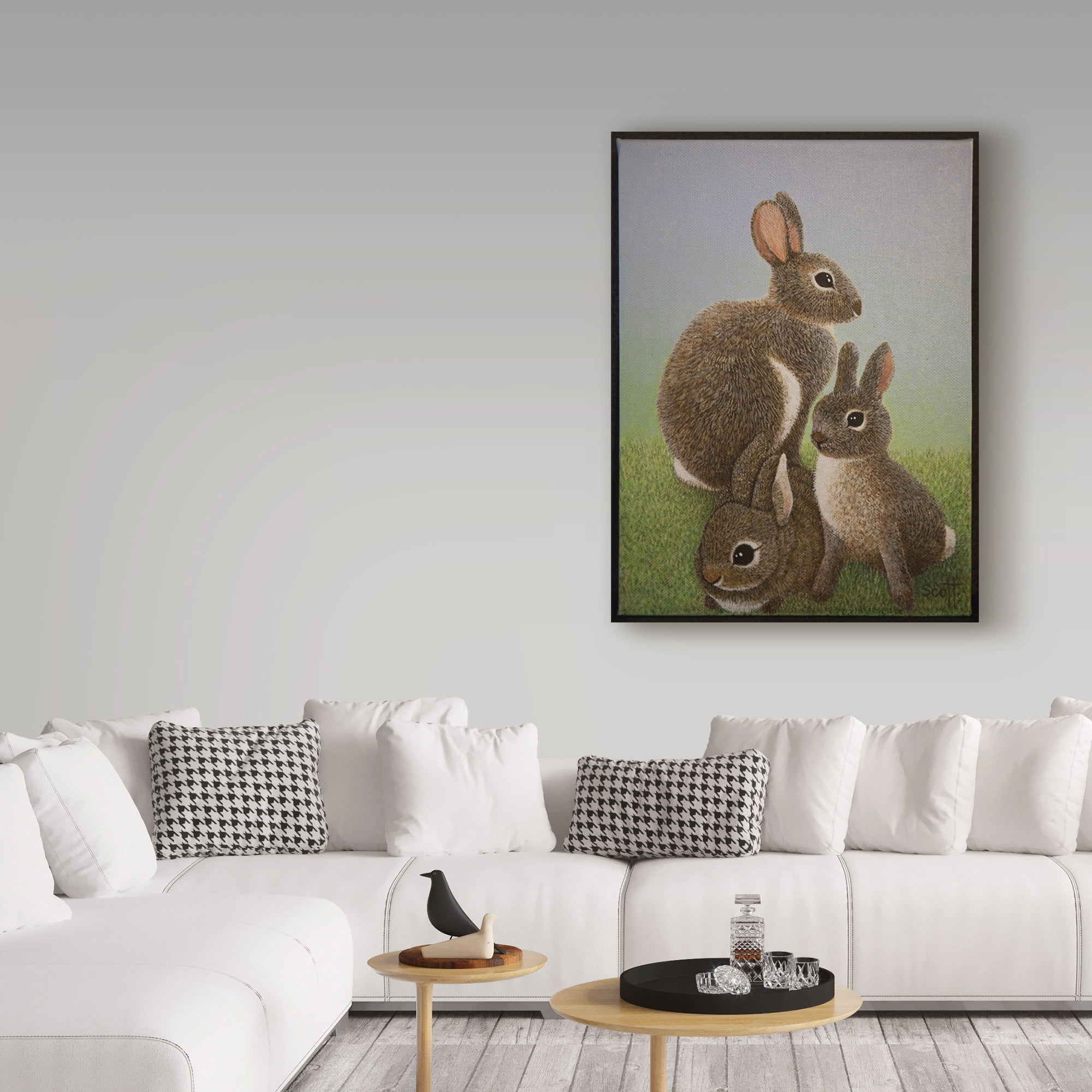 Trademark Fine Art 'Rabbit Family, 2016' Canvas Art by Pat Scott