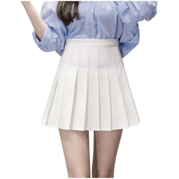 XZNGL Pleated Skirts for Women Fashion Women High Waist Pleated