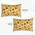 thumbnail image 2 of Balery Brown Leaf Pattern Sunflower Bedding Queen Pillow Cases - Envelope Closure - Soft Brushed Microfiber Fabric - Shrinkage and Fade Resistant Pillow Cases-16"x24", 2 of 6