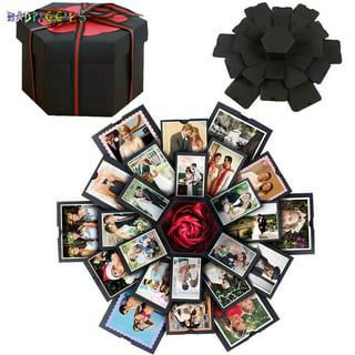Explosion Box, DIY Explosion Gift Box, Main Part Assembled Handmade Photo  Box for Birthday Gift, Anniversary, Valentine's Day, Wedding,Style 2