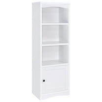 Donna Media Tower Pier Cabinet, Adjustable Shelves, White Wood 71 Inch