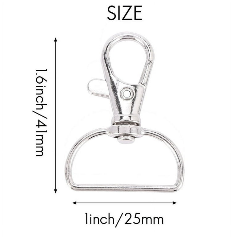 60Pcs Swivel Snap Hooks And D Rings For Lanyard And Sewing Projects (1 inch  Inside Width)