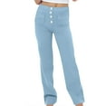 thumbnail image 3 of Wancir Girl's Flare Pants Kids High Waisted Button Multiple Pockets Yoga Bootcut Pants Full Length Bell Bottoms, 3 of 7