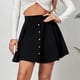thumbnail image 4 of Falda corta de talle alto con cierre de botones para mujer, 4 of 5