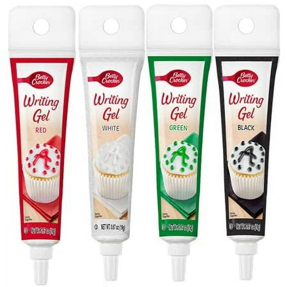Signature Brands Betty Crocker Christmas Writing Gel - Cookie Icing - 4 colors - Red White Green Black (.67 oz each)0.67 Ounce (Pack of 4)
