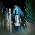 thumbnail image 4 of Haunted Hill Farm 5.2 ft Lifesize Animatronic Witch with Lights and Sound, Indoor/Covered Outdoor Halloween Decoration, HHWITCH-46FLSA, 4 of 18