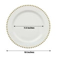 thumbnail image 3 of Efavormart 10 Pack | 10" White / Gold Beaded Rim Plastic Dinner Plates, Disposable Round Party Plates, 3 of 11