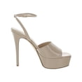 thumbnail image 2 of GUESS Womens Beige 2" Platform Patent Ankle Strap Tabye Square Toe Stiletto Buckle Dress Heeled Sandal 11 M, 2 of 3
