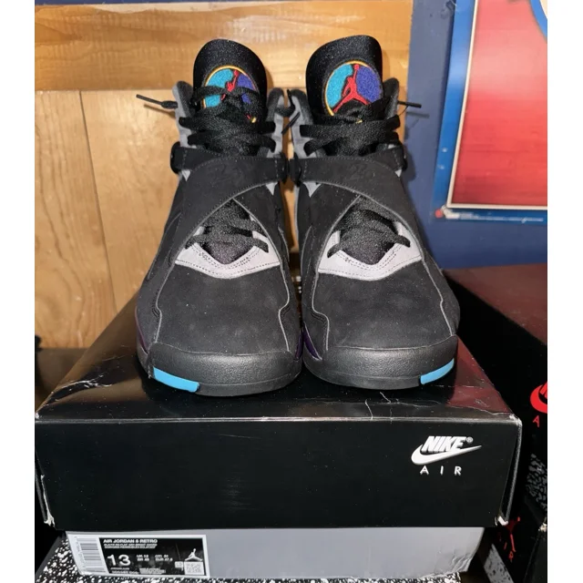 Size 13 - A i r-Jor-dan 8 Retro 2025 Aqua Brand New Tried On* Has Damaged Box