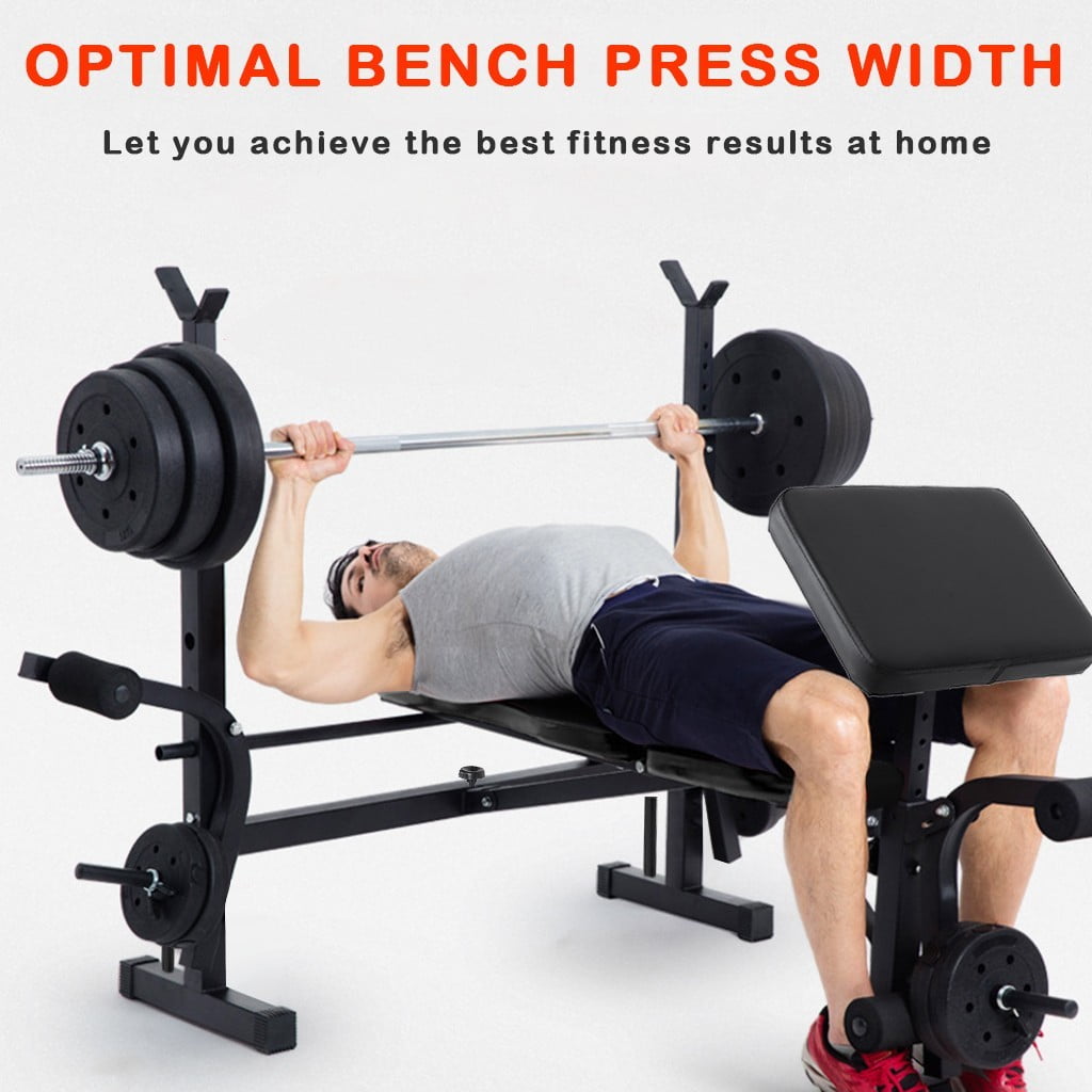 Adjustable Weight Bench Set Rack Home Gym Olympic Press Lifting Barbell Exercise 