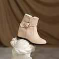 thumbnail image 5 of Fesfesfes Womens Fall Boots Solid Warm Wedges Boots Round Head Boots Shoes 7.5(40), 5 of 7